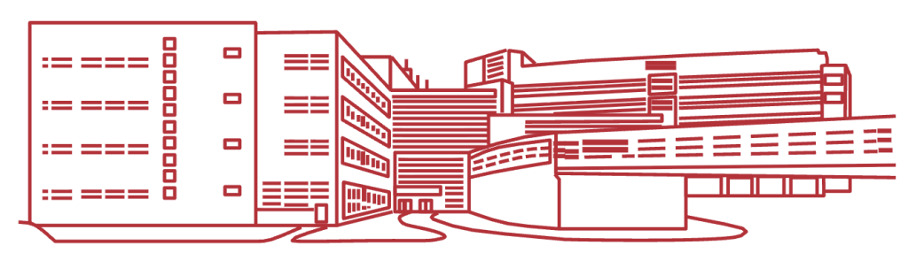 Line drawing of Health Sciences Learning Center