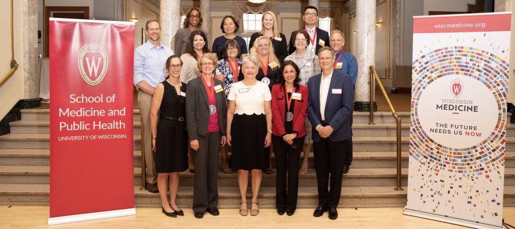 Faculty Investiture Celebration honorees and donors smiling together