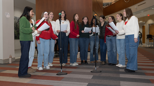 SMPH community sing a song at the 2025 Sweater Weather Social.