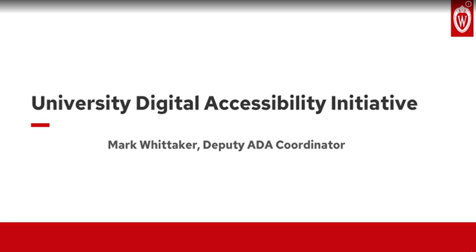 University Digital Accessibility Initiative presentation